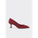 Bordo Deri Kadın Stiletto