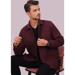 Bordo Düz Oversize Oduncu Erkek Gömlek