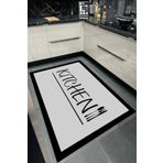 Bordo Halı GRİ SİYAH Yıkanabilir Kaymaz Taban Halı Salon Dekor Yolluk Koridor Mutfak Halısı Dinner