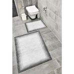 Bordo Halı Kaymaz Tabanlı Suya Dayanıklı Dijital Baskılı Banyo Paspası Takımı 1507