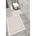 Bordo Halı Kaymaz Tabanlı Suya Dayanıklı Dijital Baskılı Banyo Paspası Takımı 1531