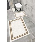 Bordo Halı Kaymaz Tabanlı Suya Dayanıklı Dijital Baskılı Banyo Paspası Takımı 1579