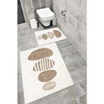 Bordo Halı Kaymaz Tabanlı Suya Dayanıklı Dijital Baskılı Banyo Paspası Takımı 1583