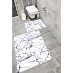 Bordo Halı Kaymaz Tabanlı Suya Dayanıklı Dijital Baskılı Banyo Paspası Takımı 1651