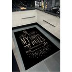 Bordo Halı SİYAH Yıkanabilir Kaymaz Taban Halı Mutfak Dekor Yolluk Koridor Halısı Salon Halısı-TRMTFK-4001