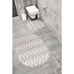Bordo Halı Su Emici Yumuşak Kaymaz Sünger Dolgulu Yıkanabilir Dekoratif Banyo Paspası Takımı 1092Kelvinoval