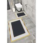 Bordo Halı Su Emici Yumuşak Kaymaz Taban Sünger Dolgulu Pamuksu Doku Yıkanabilir Dekoratif Banyo Paspası 1246
