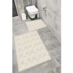 Bordo Halı Su Emici Yumuşak Kaymaz Taban Sünger Dolgulu Pamuksu Doku Yıkanabilir Dekoratif Banyo Paspası 1363