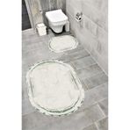 Bordo Halı Su Emici Yumuşak Kaymaz Taban Sünger Dolgulu Yıkanabilir Dekoratif Banyo Paspası 1013GRESS OVL
