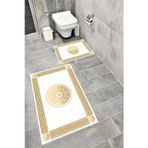 Bordo Halı Su Emici Yumuşak Kaymaz Taban Sünger Dolgulu Yıkanabilir Dekoratif Banyo Paspası 1039GOLDAY