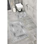 Bordo Halı Su Emici Yumuşak Kaymaz Taban Sünger Dolgulu Yıkanabilir Dekoratif Banyo Paspası 1056AJDAGÜMÜŞ