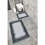 Bordo Halı Su Emici Yumuşak Kaymaz Taban Sünger Dolgulu Yıkanabilir Dekoratif Banyo Paspası Takımı-1024