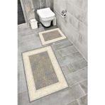 Bordo Halı Su Emici Yumuşak Kaymaz Taban Sünger Dolgulu Yıkanabilir Dekoratif Banyo Paspası Takımı-1071yılmaz