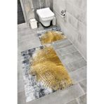 Bordo Halı Su Emici Yumuşak Kaymaz Taban Sünger Dolgulu Yıkanabilir Dekoratif Banyo Paspası Takımı-1145