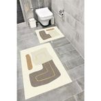 Bordo Halı Su Emici Yumuşak Kaymaz Taban Sünger Dolgulu Yıkanabilir Dekoratif Banyo Paspası Takımı-1151