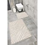 Bordo Halı Su Emici Yumuşak Kaymaz Taban Sünger Dolgulu Yıkanabilir Dekoratif Banyo Paspası Takımı 1152