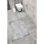 Bordo Halı Su Emici Yumuşak Kaymaz Taban Sünger Dolgulu Yıkanabilir Dekoratif Banyo Paspası Takımı-1153