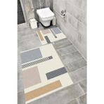 Bordo Halı Su Emici Yumuşak Kaymaz Taban Sünger Dolgulu Yıkanabilir Dekoratif Banyo Paspası Takımı-1158
