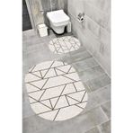 Bordo Halı Su Emici Yumuşak Kaymaz Taban Sünger Dolgulu Yıkanabilir Dekoratif Banyo Paspası Takımı 1159Oval