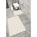 Bordo Halı Su Emici Yumuşak Kaymaz Taban Sünger Dolgulu Yıkanabilir Dekoratif Banyo Paspası Takımı-1162