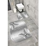 Bordo Halı Su Emici Yumuşak Kaymaz Taban Sünger Dolgulu Yıkanabilir Dekoratif Banyo Paspası Takımı 1191