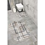 Bordo Halı Su Emici Yumuşak Kaymaz Taban Sünger Dolgulu Yıkanabilir Dekoratif Banyo Paspası Takımı 1208 Oval