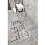 Bordo Halı Su Emici Yumuşak Kaymaz Taban Sünger Dolgulu Yıkanabilir Dekoratif Banyo Paspası Takımı 1208