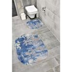Bordo Halı Su Emici Yumuşak Kaymaz Taban Sünger Dolgulu Yıkanabilir Dekoratif Banyo Paspası Takımı 1227 Oval