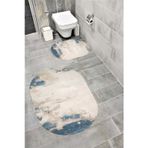 Bordo Halı Su Emici Yumuşak Kaymaz Taban Sünger Dolgulu Yıkanabilir Dekoratif Banyo Paspası Takımı 1232 OVAL