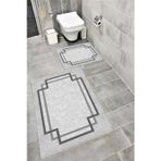 Bordo Halı Su Emici Yumuşak Kaymaz Taban Sünger Dolgulu Yıkanabilir Dekoratif Banyo Paspası Takımı 1249