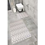 Bordo Halı Su Emici Yumuşak Kaymaz Taban Sünger Dolgulu Yıkanabilir Dekoratif Banyo Paspası Takımı 1902KELVİN