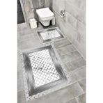 Bordo Halı Su Emici Yumuşak Kaymaz Taban Sünger Dolgulu Yıkanabilir Dekoratif Banyo Paspası Takımı MALENA