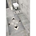 Bordo Halı Su Emici Yumuşak Kaymaz Taban Sünger Dolgulu Yıkanabilir Dekoratif Banyo Paspası Takımı Repato