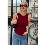 Bordo Kalın Askılı Regular Kesim Basic Atlet MG2059
