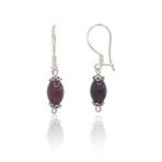 Bordo Kehribar Taşlı 925 Ayar Bayan Gümüş Küpe 201022732