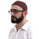 Bordo Kislik Nokta Desenli Orlon Namaz Takkesi