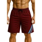 Bordo Mavi Cepli Basketbol Şortu Spor Şort (BORDA MAVİ, XL)