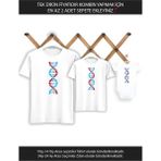 Bordo Mavi Dna Baba Oğul Kız (Tek Ürün Fiyatıdır Kombin Yapmak Için En Az 2 Adet Sepete Ekleyiniz) - XL - Beyaz