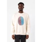 Bordo Mavi Parmak İzi Ekru Erkek 2İp Sweatshirt
