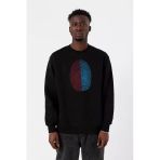 Bordo Mavi Parmak İzi Siyah Erkek 2İp Sweatshirt