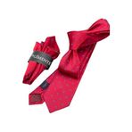 Bordo Noktalı Mendilli Slim Kravat