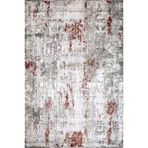 Bordo Oryantal Modern Geometrik Etnik Eskitme Desenli Boho Makinada Yıkanabilir Hafif Hav Toz Vermez Leke Tutmaz Kaymaz Taban Dijital Makine Baskı Halı Oturma Odası Salon Yolluk Koridor Mutfak Halısı