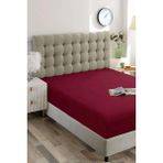 Bordo Pamuklu Tek Kişilik Lastikli Çarşaf 100 x 200