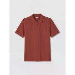 Bordo Polo Yaka Erkek Penye Tişört