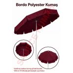 Bordo Polyester Kumaş, 200 Cm / 10 Telli (Plaj Şemsiyesi Uyumlu)