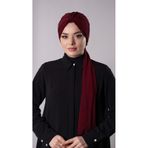 Bordo Pratik Hazır Geçmeli Tesettür Bone Sandy Kumaş Atkılı 2204_16