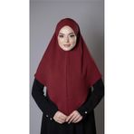 Bordo Pratik Hazır Geçmeli Tesettür Eşarp Aerobin Kumaş Çapraz Hijab 2307_16