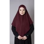 Bordo Pratik Hazır Geçmeli Tesettür Eşarp Aerobin Kumaş Düz Hijab 2309_16
