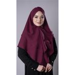Bordo Pratik Hazır Geçmeli Tesettür Eşarp Pamuk Caz Kumaş Çift Katlı Çapraz Hijab 2304_16