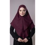 Bordo Pratik Hazır Geçmeli Tesettür Eşarp Pamuk Caz Kumaş Çift Katlı Düz Hijab 2303_16